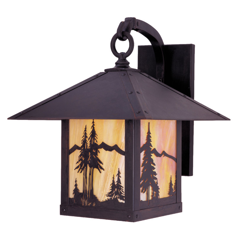 Hyler Wall Light, 19.5" H x 16" W x 19.5" D, Bronze, Rain Mist