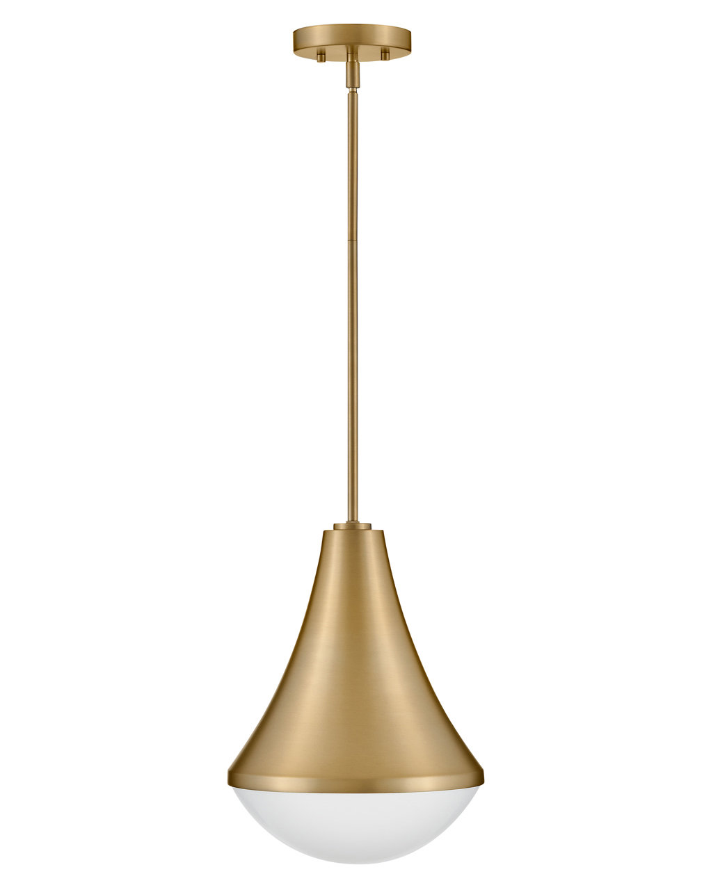 Candace Single Light Steel Pendant, Lacquered Brass