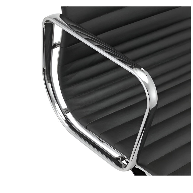 Lonty Leather  Office Chair, Silver, Black