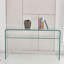 Console polyvalente en verre transparent avec bords arrondis pour diverses utilisations