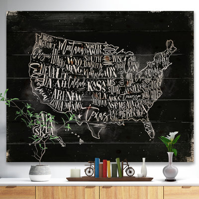 " United States Chalk Vintage Map "