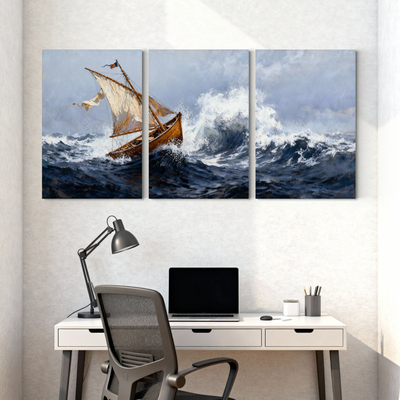 Ensemble de 3 impressions d'art sur toile, H 18 po x l 36 po