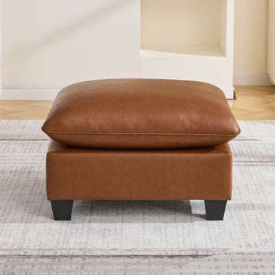 31.5" Wide Faux Leather Rectangle Ottoman For Modular Sectional Sofa 
