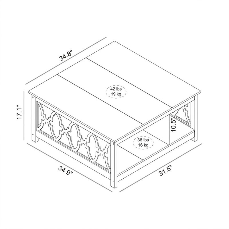 Chessani Square Coffee Table with Storage, Oslo Oak