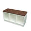 Banc à chaussures avec coussin, organisateur de boîte de rangement en bois à 3 cubes, pour chaussures, jouets, décorations, salon d'entrée