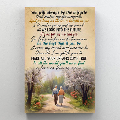 «You Wil Always Be The Miracle On», impression sur toile