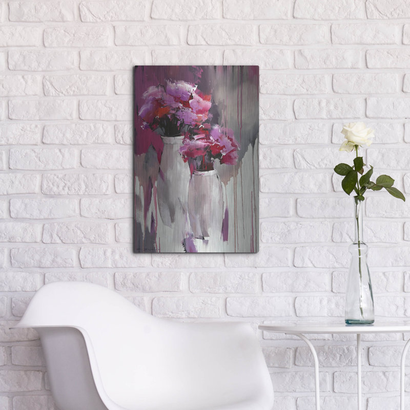 «Pink Bouquet» par Alexander Gunin, art mural en métal, H 24 po x l 16 po x P 0,2 po