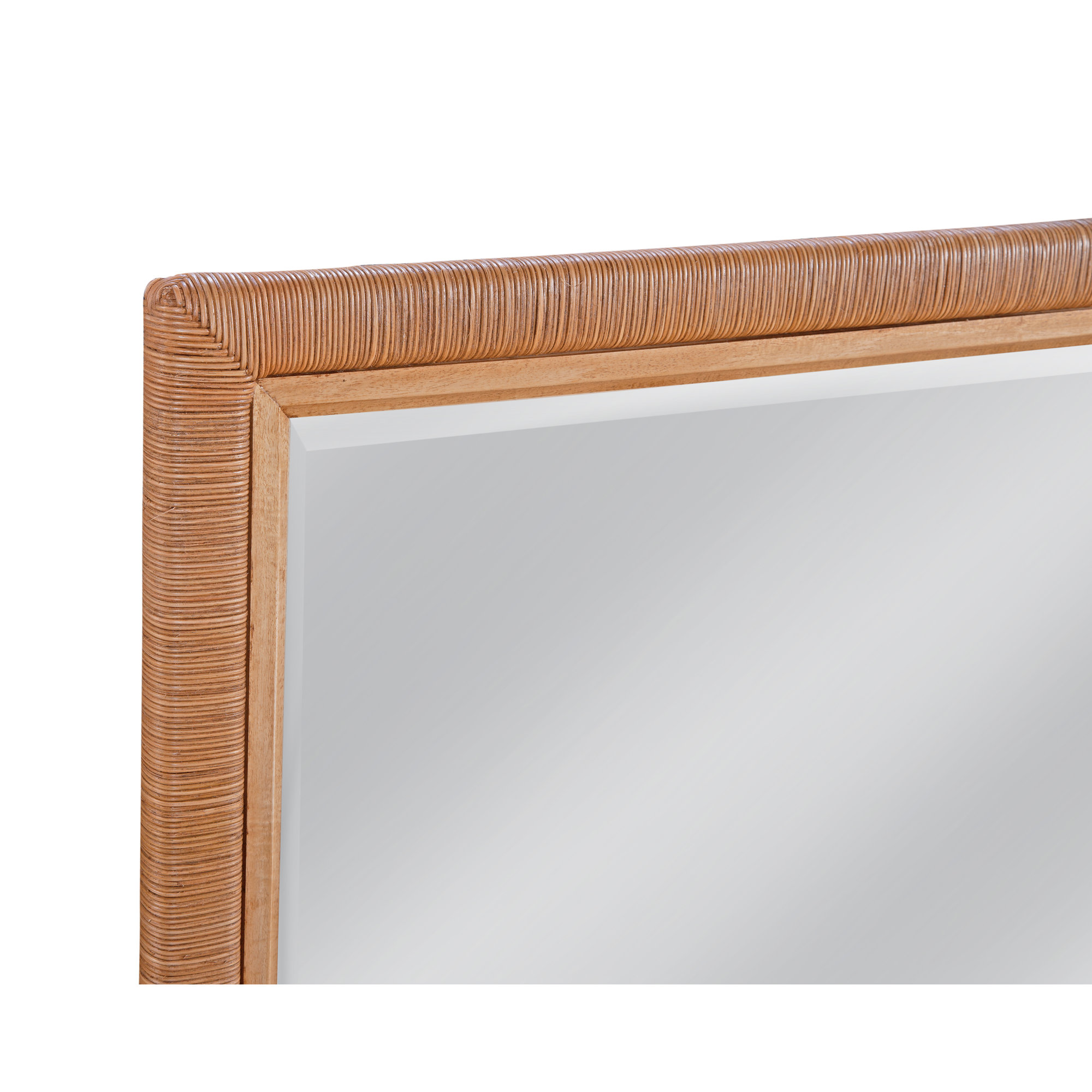 Monterey Rattan Flat Mirror, Honey