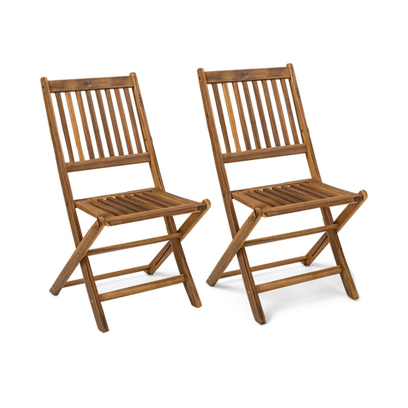 Nayoun Solid Wood Patio Folding Chair Folding Chair Set, 90cm H x 46cm W x 59cm D , No