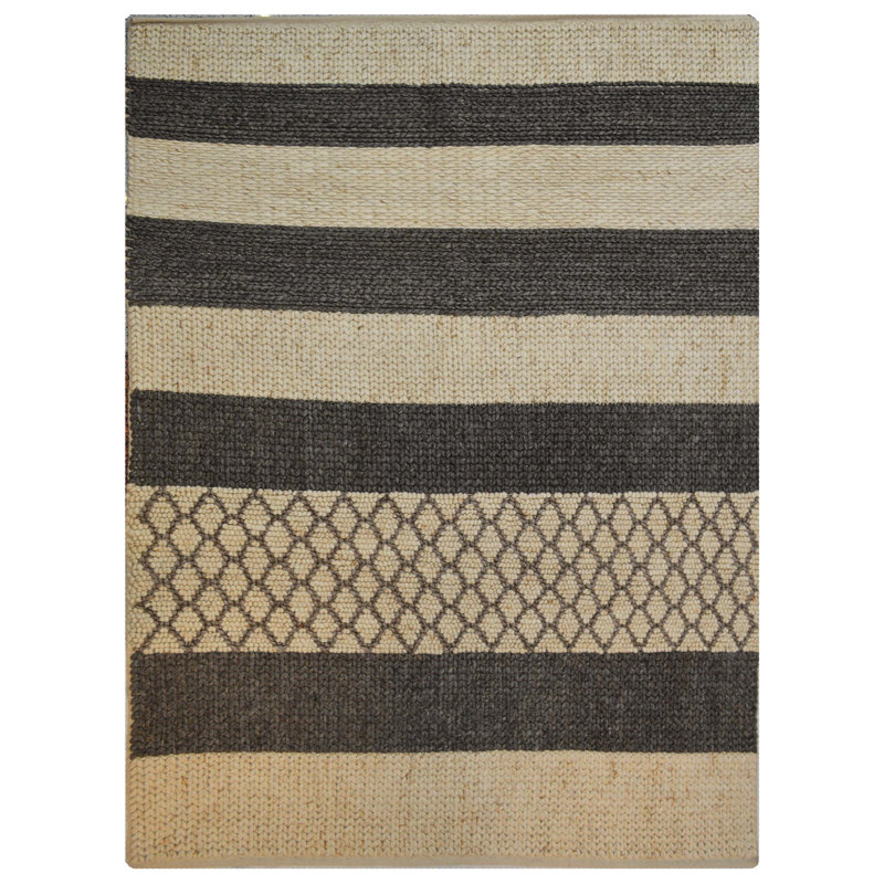 Striped Hand Woven 160cm X 230cm Area Rug