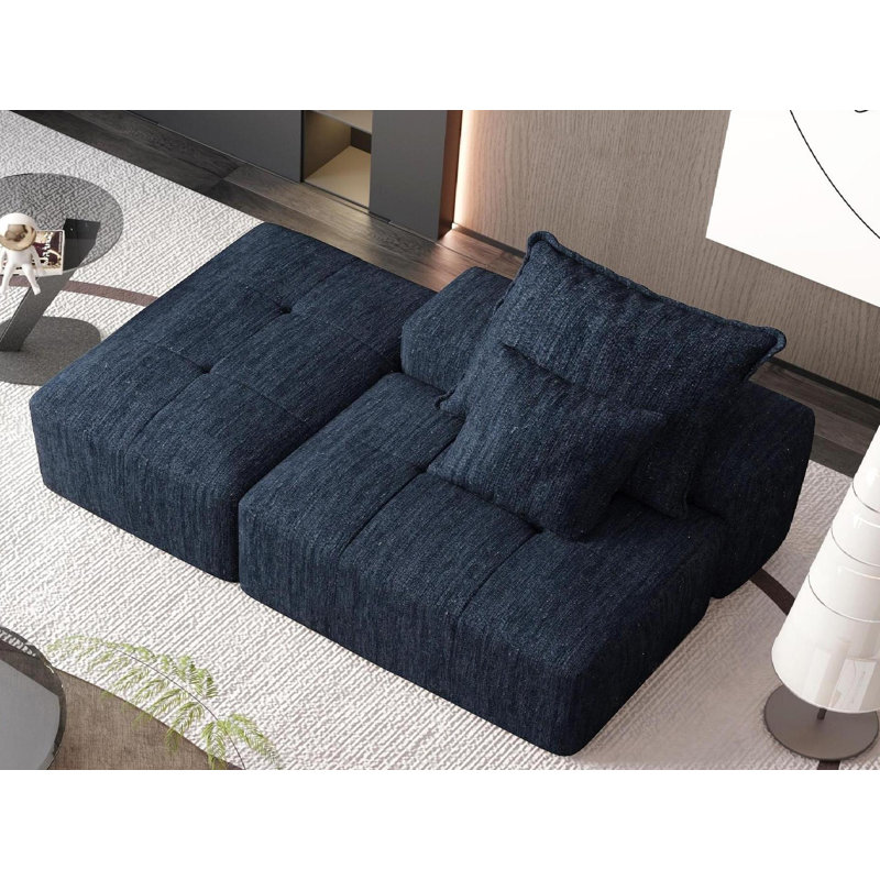 Flâneuse rembourrée, Bleu