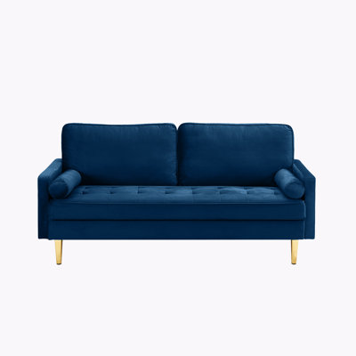 Velvet Loveseat Sofa 67 Inch,Upholstered Sofa,Armrest Sofa,love seat,metal legs by Mercer41