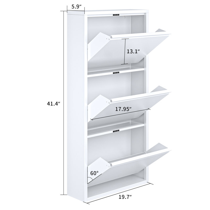 3 Tier Flip Down Shoe Storage Cabinet