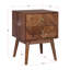 Table de chevet Emet de style moderne du milieu du siècle, semi-assemblée, en bois massif avec 2 tiroirs-244546463