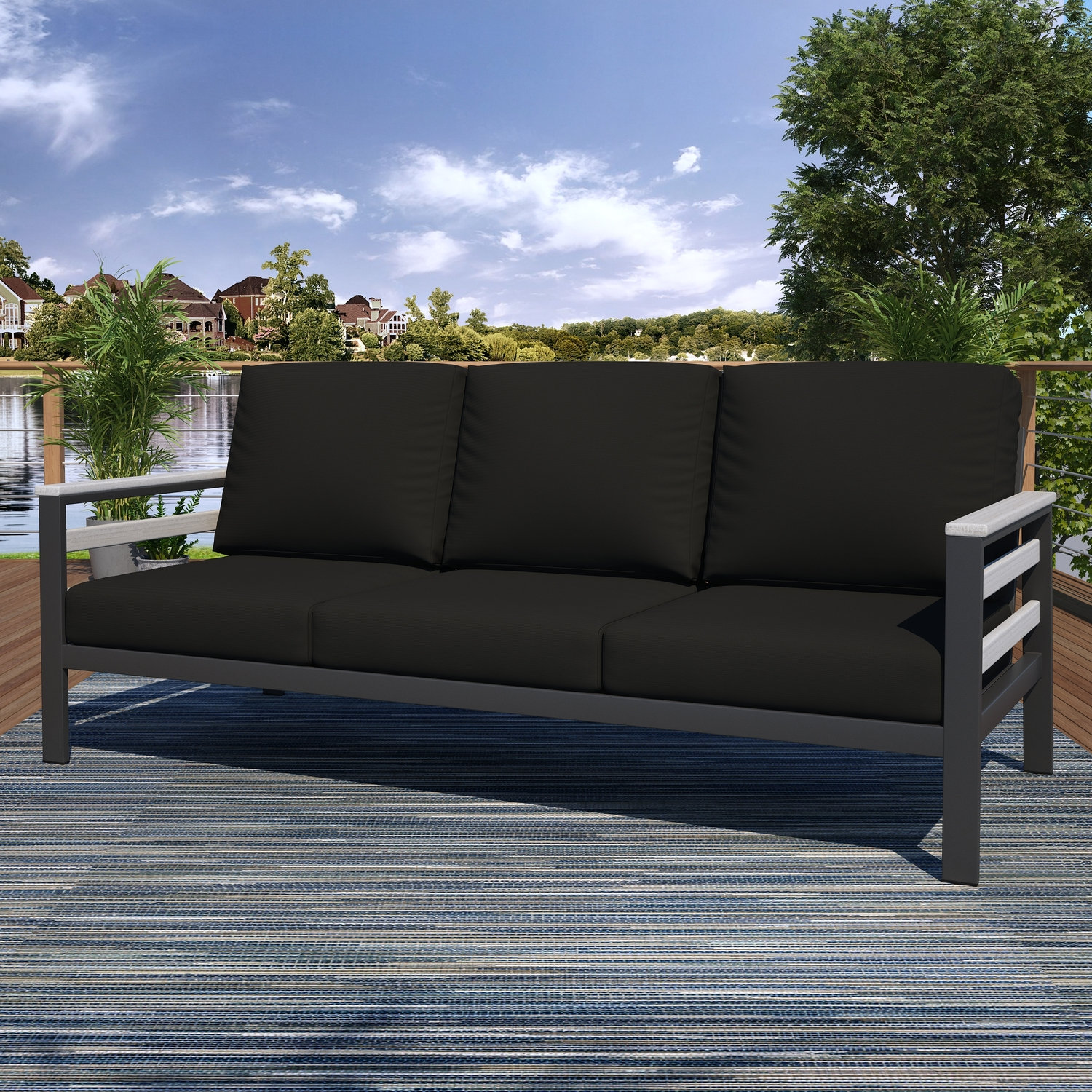 Townsend 80" Sunbrella® Patio Sofa, Sunbrella® Canvas Natural, Seashell