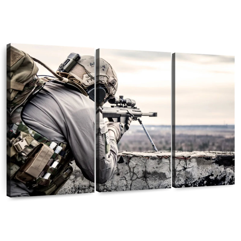 Tireur d'élite de l'US Army, H 48 po x l 74 po