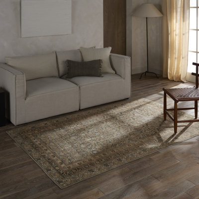 Vibe by Bungalow Rose Bhavesh Powerloomed Oriental Green Area Rug
