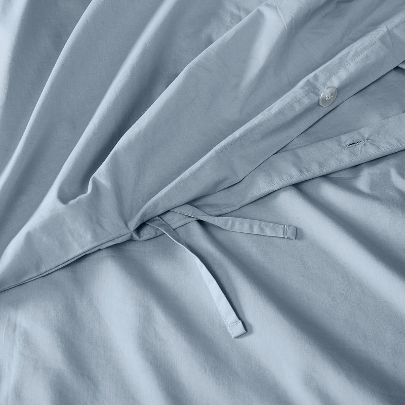 Brooklyn Loom Classic Cotton Duvet Sets, Blue, King Duvet Cover + 2 King Shams