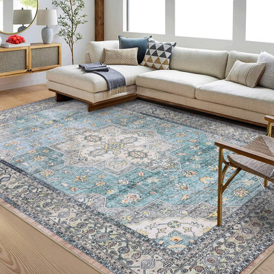 Tapis 9 x 12 grand tapis lavable à la machine, imprimé, antidérapant, antidérapant, pliable, à poils courts, pour salon, chambre, bureau, chambre d'enfant