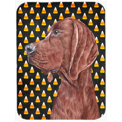 Caroline's Treasures Halloween Candy Corn Redbone Coonhound Glass Cutting Board