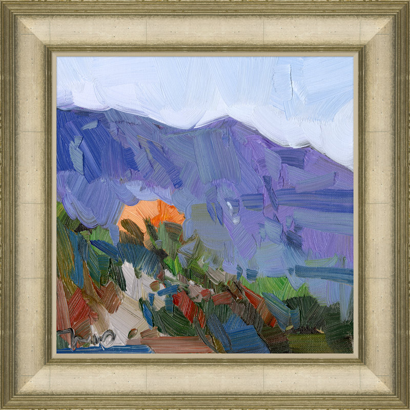 The Misty Mountain Painting by Joseph Mota, Brown Framed
