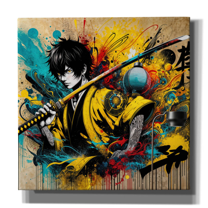  «Katana Warrior 1» par Rey Klimt, art mural sur toile, H 18 po x l 18 po