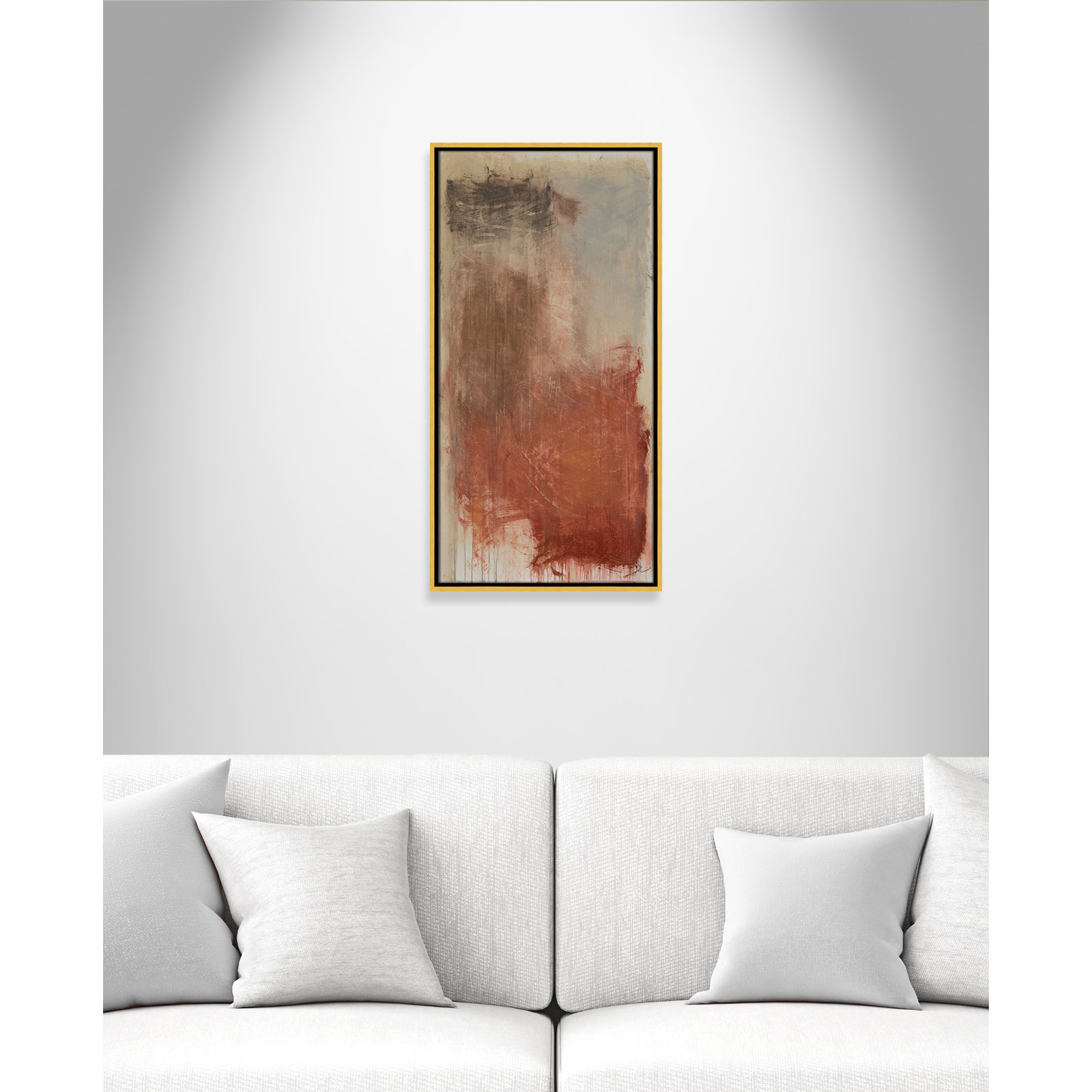 Autumn Over The Rivera Print by , 31.5" H x 16.5" W, Gold