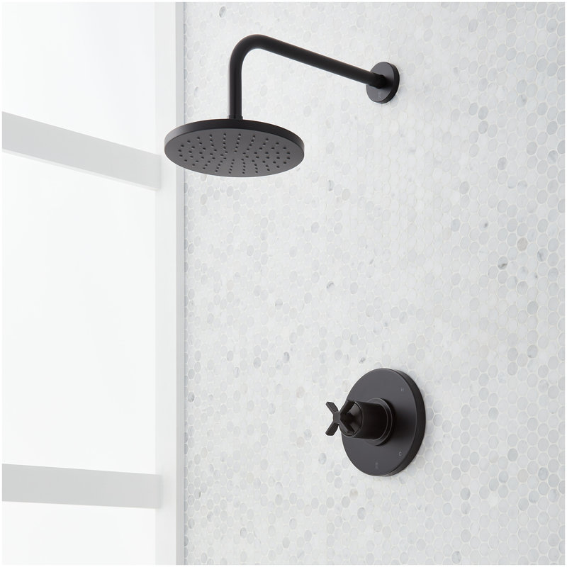 Vassor Pressure Balance Shower System - Matte Black, Matte Black