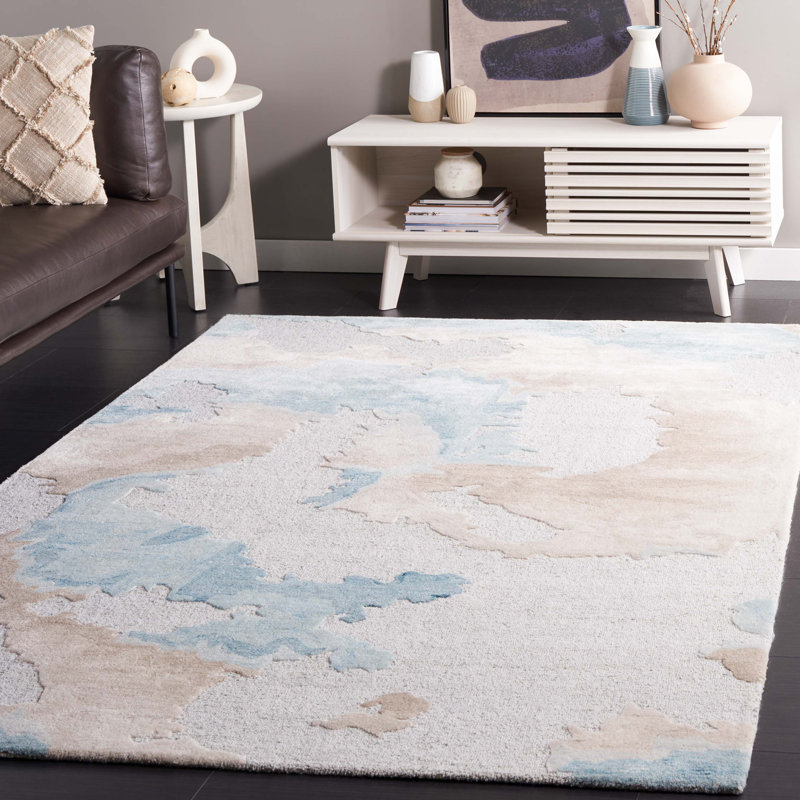 Jariyah Hand Tufted Performance Abstract Rug, Rectangle 5' x 8'