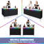 Modern Folding Home Bar With Multi-colour Led Ambiance Lighting, Professional Bartender Station For Backyard Parties & Entertaining, 43" Wide, Black