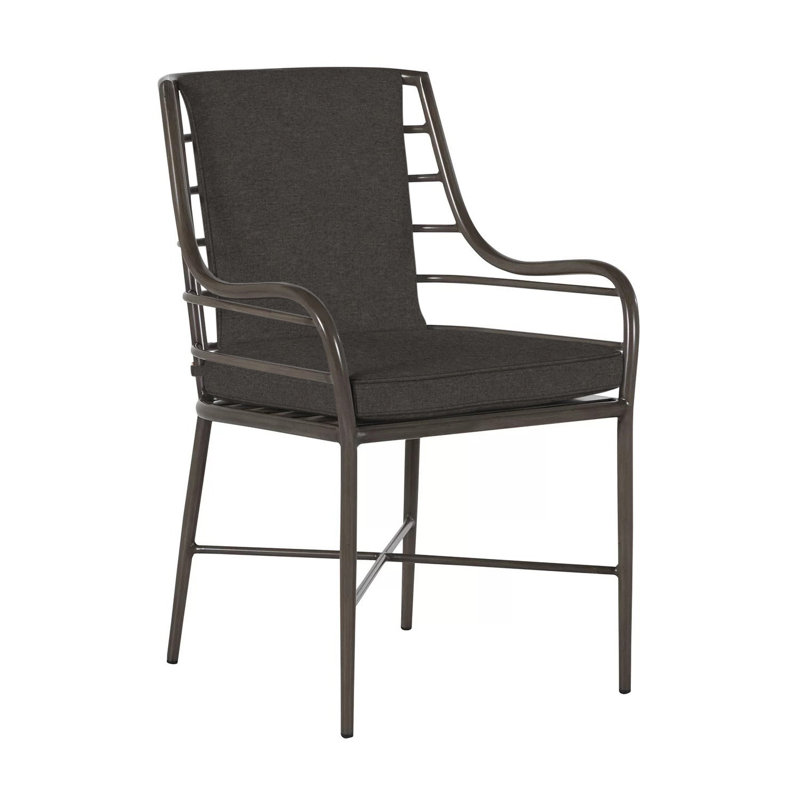 Carmel Patio Dining Armchair with Cushions, Welt, Tweed Toffee