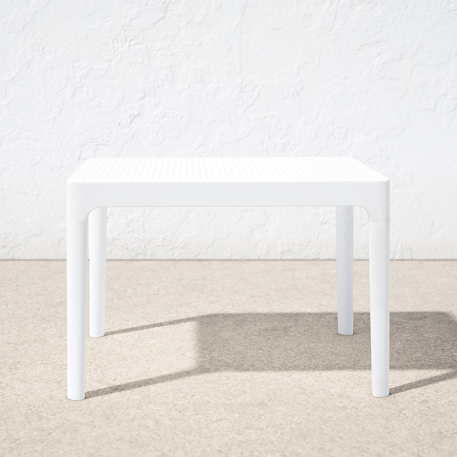 Farrah 23.6'' Plastic / Acrylic Outdoor Coffee Table, White, 23.6"W x 15.7"H x 19.6"L