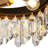 Kethe 4-Light Modern Dimmable Drum Chandelier with Black and Brass Crystal for Dining Room