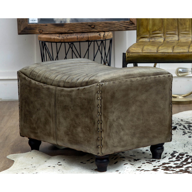 Banc rembourré en cuir véritable Droitwich