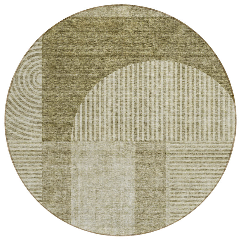 Tapis rond beige 8 po