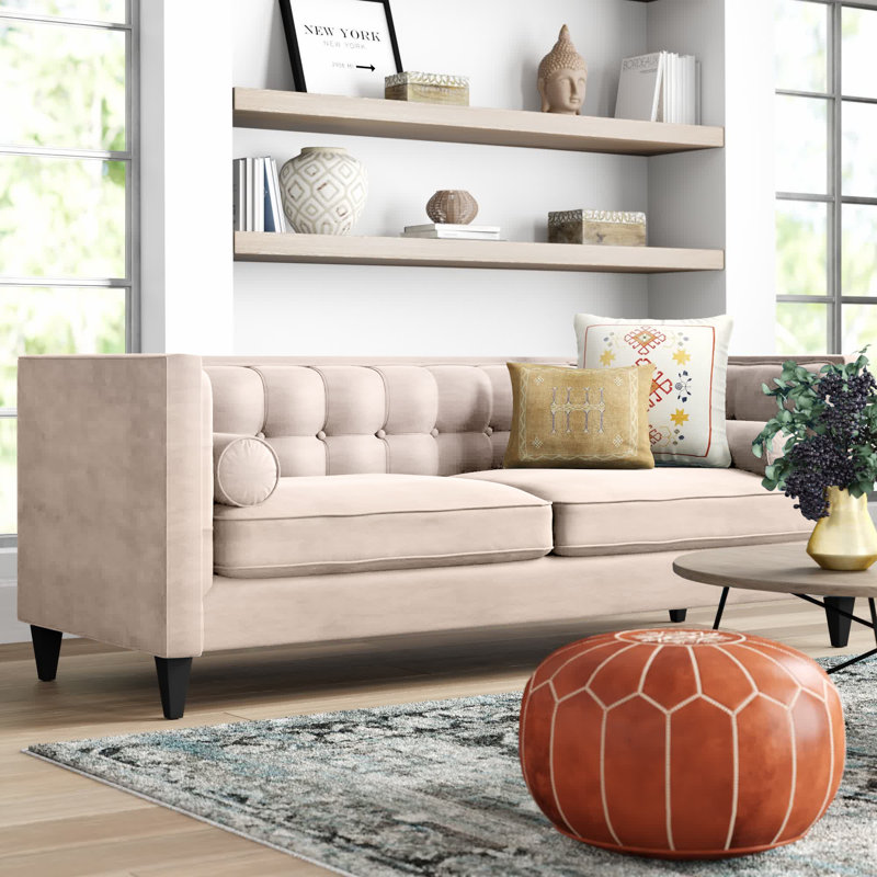 Allia Upholstered 84'' Sofa, Sky Neutral Beige