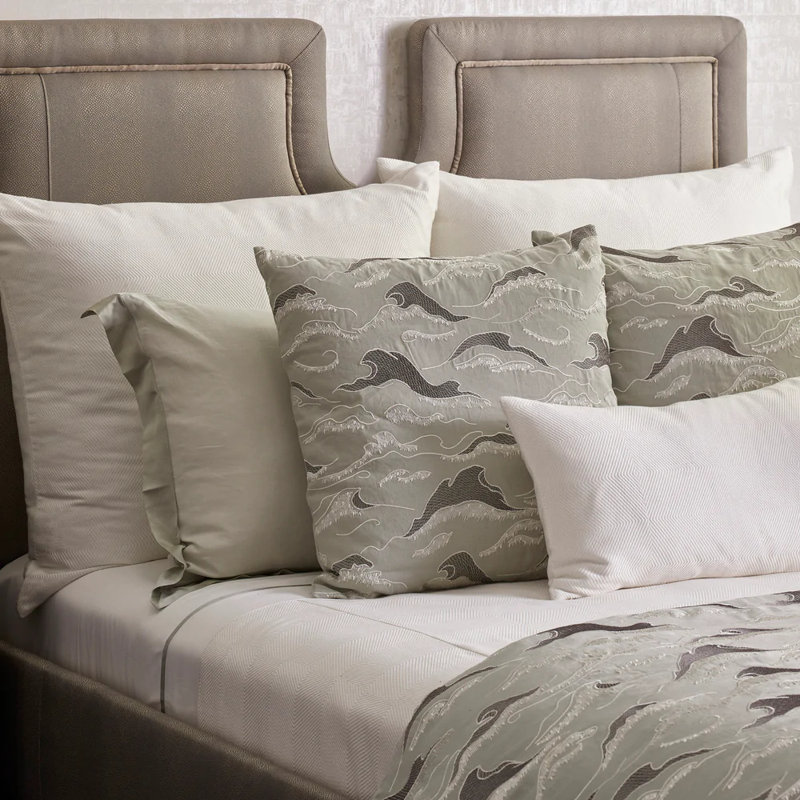 The Met X Ann Gish Lovers Kimono Linen Bedding, Euro, White