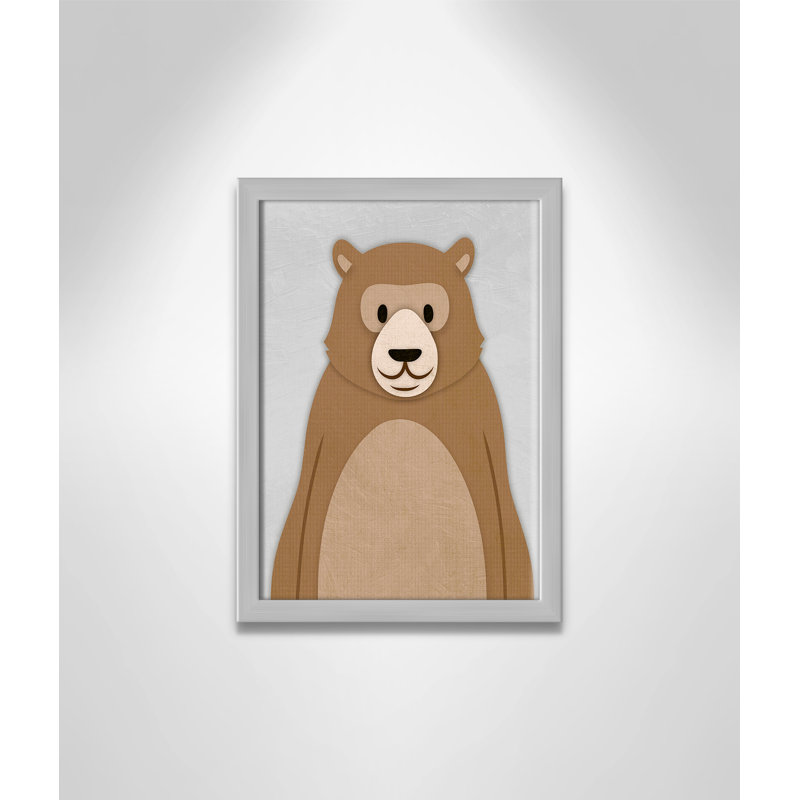 Adhésif décoratif Cheery Bear, 14" H x 10" W x 1.18" D, Encadré de boîte argent