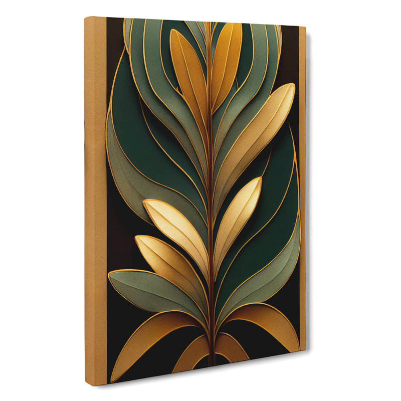 Leaves No.3 - Single Picture Frame Print, 50cm H x 35cm W x 3cm D, Wrapped Canvas