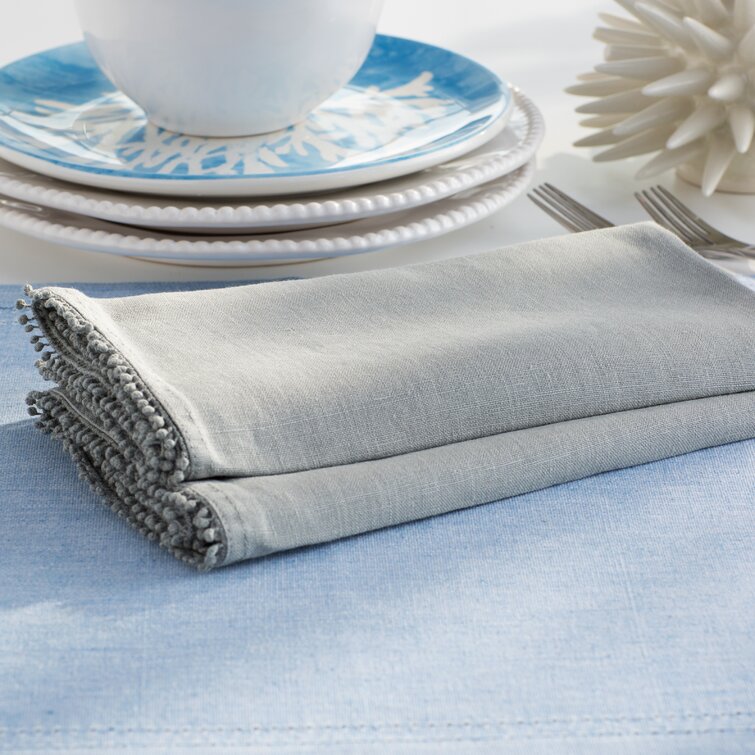 KAF Home Chateau Easy-Care Cloth Dinner Napkins, Set of 12 - Gray