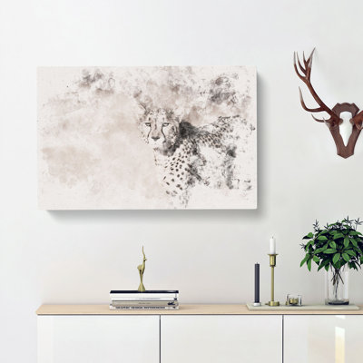 Cheetah With Orange Eyes - Wrapped Canvas