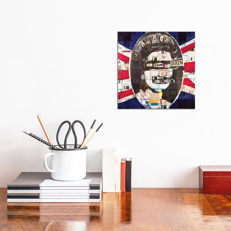 God Save The Queen By Sex Pistols On Floppy Diskettes by Taylor Smith - Wrapped Canvas Gallery-Wrapped Canvas Giclée