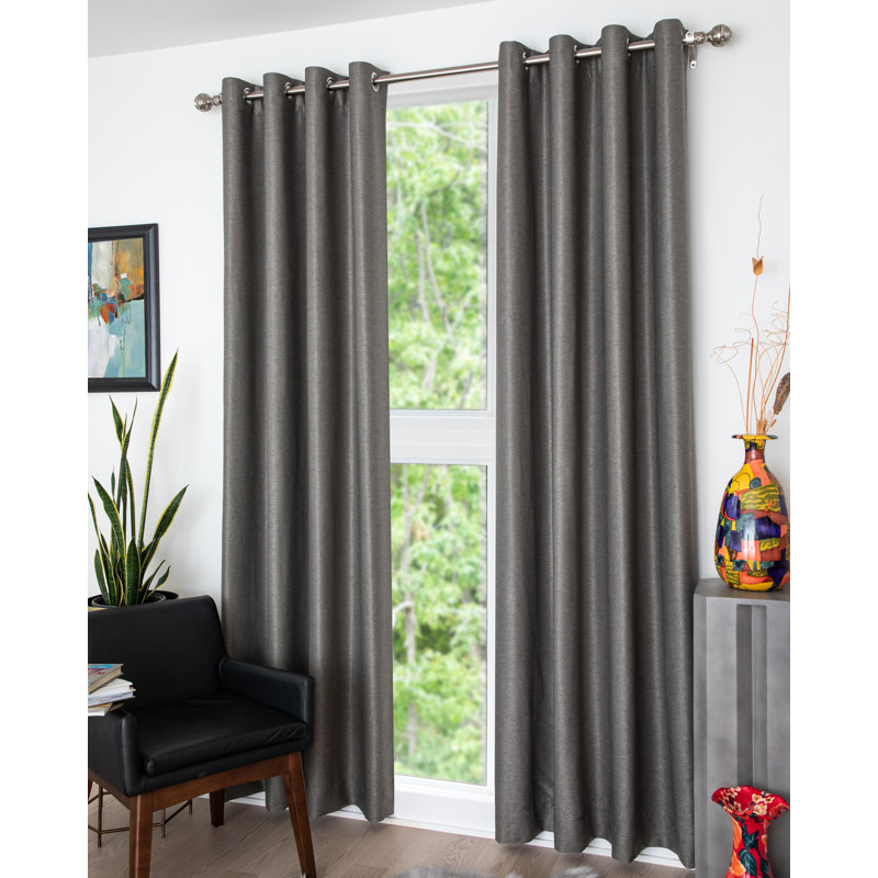 Synder Room Darkening Curtains / Drapes Pair, Charcoal