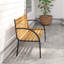 Aali Wooden Garden Bench Park Chair 2 Seater w/ Sturdy Steel Frame