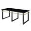 Table basse et tables de bout en verre trempé noir: mobilier moderne de 3 pièces pour le salon avec structure en métal