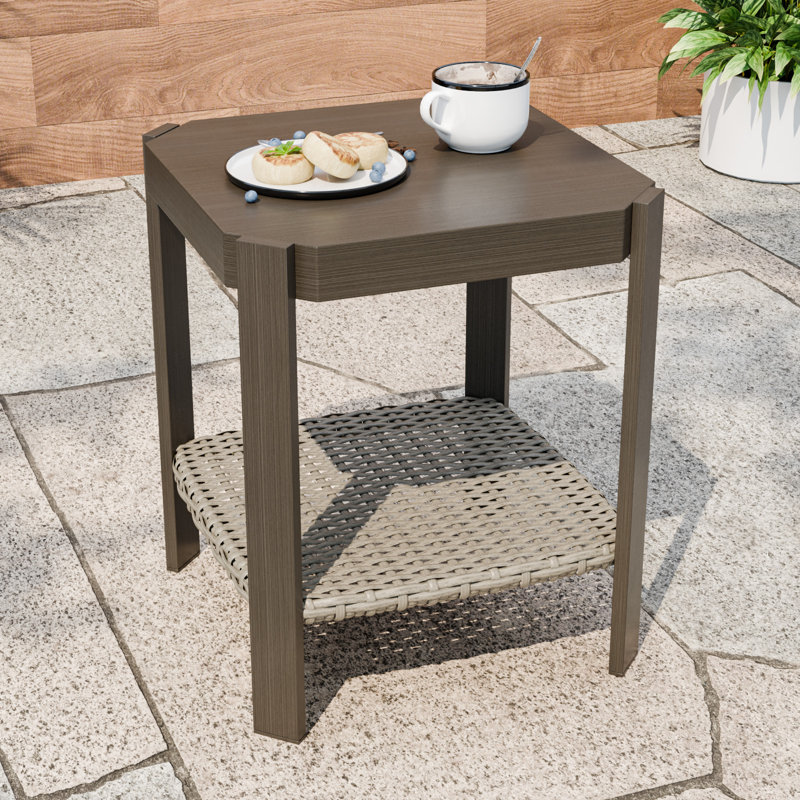 Table d'appoint en acier pour terrasse, table basse d'extérieur carrée