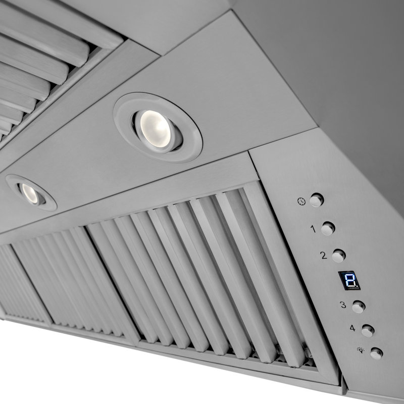 Professional 500 CFM Convertible Wall Mount Range Hood in Stainless Steel