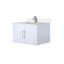 Meuble-lavabo blanc lustré 30 po X P 22 po D, dessus en quartz blanc et ensemble de robinet-117844314