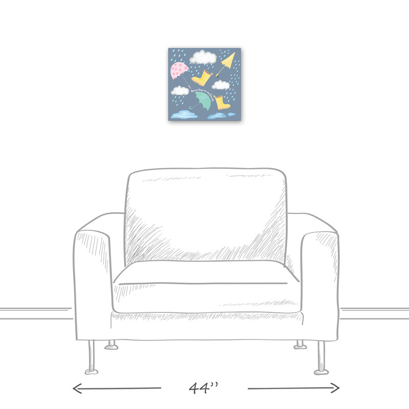 « pluie day », art sur toile Luft, H 12 po x l 12 po x P 1,25 po