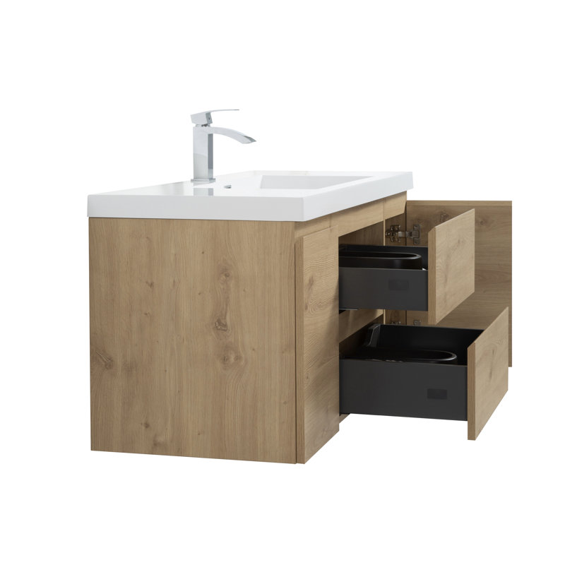 Bledi 59 " W 1 Single Vanity Bathroom Vanity With Poly Marble Top